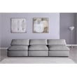 Meridian Furniture Serene Deluxe Gray Linen Fabric Modular Armless Sofa
