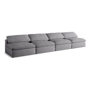 Meridian Furniture Serene Deluxe Gray Linen Fabric Modular Armless Sofa