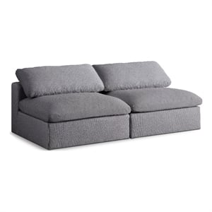 Meridian Furniture Serene Deluxe Gray Linen Fabric Modular Armless Sofa