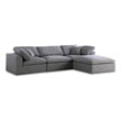 Meridian Furniture Serene Gray Durable Linen Fabric Modular Sectional
