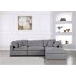 Meridian Furniture Serene Gray Durable Linen Fabric Modular Sectional