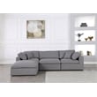 Meridian Furniture Serene Gray Durable Linen Fabric Modular Sectional