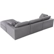 Meridian Furniture Serene Gray Durable Linen Fabric Modular Sectional