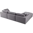 Meridian Furniture Serene Gray Durable Linen Fabric Modular Sectional