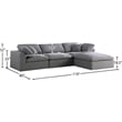Meridian Furniture Serene Gray Durable Linen Fabric Modular Sectional