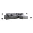 Meridian Furniture Serene Gray Durable Linen Fabric Modular Sectional