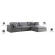Meridian Furniture Serene Gray Durable Linen Fabric Modular Sectional