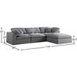 Meridian Furniture Serene Gray Durable Linen Fabric Modular Sectional