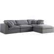 Meridian Furniture Serene Gray Durable Linen Fabric Modular Sectional