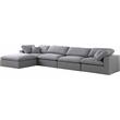 Meridian Furniture Serene Gray Durable Linen Fabric Modular Sectional