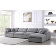 Meridian Furniture Serene Gray Durable Linen Fabric Modular Sectional