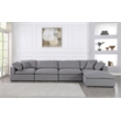 Meridian Furniture Serene Gray Durable Linen Fabric Modular Sectional