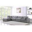 Meridian Furniture Serene Gray Durable Linen Fabric Modular Sectional