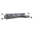 Meridian Furniture Serene Gray Durable Linen Fabric Modular Sectional