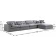 Meridian Furniture Serene Gray Durable Linen Fabric Modular Sectional