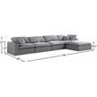 Meridian Furniture Serene Gray Durable Linen Fabric Modular Sectional