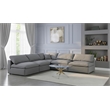 Meridian Furniture Serene Gray Durable Linen Fabric Modular Sectional