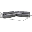 Meridian Furniture Serene Gray Durable Linen Fabric Modular Sectional