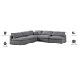 Meridian Furniture Serene Gray Durable Linen Fabric Modular Sectional
