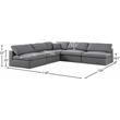 Meridian Furniture Serene Gray Durable Linen Fabric Modular Sectional