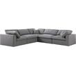 Meridian Furniture Serene Gray Durable Linen Fabric Modular Sectional