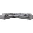 Meridian Furniture Serene Gray Durable Linen Fabric Modular Sectional