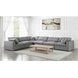 Meridian Furniture Serene Gray Durable Linen Fabric Modular Sectional