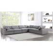 Meridian Furniture Serene Gray Durable Linen Fabric Modular Sectional
