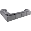 Meridian Furniture Serene Gray Durable Linen Fabric Modular Sectional