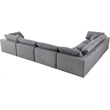 Meridian Furniture Serene Gray Durable Linen Fabric Modular Sectional