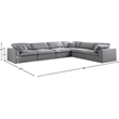 Meridian Furniture Serene Gray Durable Linen Fabric Modular Sectional