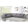 Meridian Furniture Serene Gray Durable Linen Fabric Modular Sectional