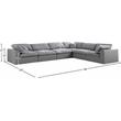 Meridian Furniture Serene Gray Durable Linen Fabric Modular Sectional
