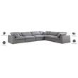 Meridian Furniture Serene Gray Durable Linen Fabric Modular Sectional