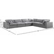 Meridian Furniture Serene Gray Durable Linen Fabric Modular Sectional