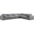 Meridian Furniture Serene Gray Durable Linen Fabric Modular Sectional