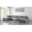 Meridian Furniture Serene Gray Durable Linen Fabric Modular Sectional