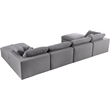 Meridian Furniture Serene Gray Durable Linen Fabric Modular Sectional