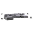 Meridian Furniture Serene Gray Durable Linen Fabric Modular Sectional