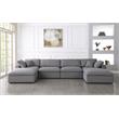 Meridian Furniture Serene Gray Durable Linen Fabric Modular Sectional