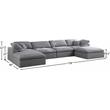Meridian Furniture Serene Gray Durable Linen Fabric Modular Sectional