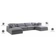 Meridian Furniture Serene Gray Durable Linen Fabric Modular Sectional