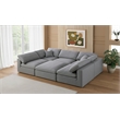 Meridian Furniture Serene Gray Durable Linen Fabric Modular Sectional