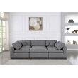 Meridian Furniture Serene Gray Durable Linen Fabric Modular Sectional