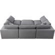 Meridian Furniture Serene Gray Durable Linen Fabric Modular Sectional