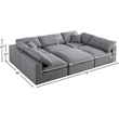 Meridian Furniture Serene Gray Durable Linen Fabric Modular Sectional