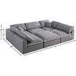 Meridian Furniture Serene Gray Durable Linen Fabric Modular Sectional