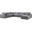 Meridian Furniture Serene Gray Durable Linen Fabric Modular Sectional