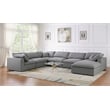 Meridian Furniture Serene Gray Durable Linen Fabric Modular Sectional