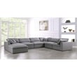 Meridian Furniture Serene Gray Durable Linen Fabric Modular Sectional